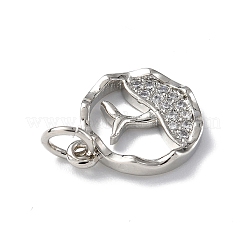 Breloques en laiton avec zircone cubique de micro pave&nbsp;ZIRC-F131-18P