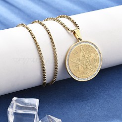 201 Halsketten mit Strassanhängern aus Edelstahl für Damen&nbsp;LS-NJEW-U021-01G