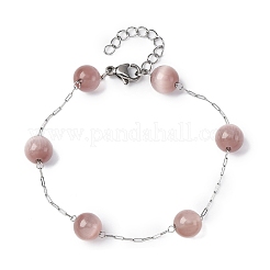 Bracciali a catena in acciaio inossidabile 304&nbsp;BJEW-C094-01P-01