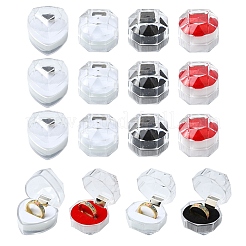 15 Stück transparente Ringboxen aus Kunststoff in 3 Farben.&nbsp;AJEW-YW0001-28