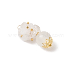 3 pièce 3 styles de pendentifs ronds en verre de quartz cerise et améthyste naturelle et quartz rose et sélénite et cristal de quartz&nbsp;PALLOY-JF04288