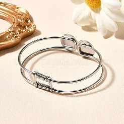201 bracelets en acier inoxydable pour femmes&nbsp;BJEW-R014-02P
