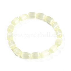 Bracciali elastici con perline di colonna di selenite naturale tinta per le donne&nbsp;BJEW-I312-05C