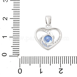 Breloques coeur en argent fin et zircone cubique&nbsp;STER-S008-02B-P