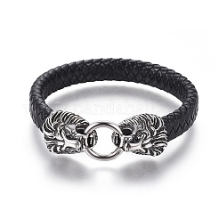 Las pulseras de cuero trenzadas&nbsp;BJEW-F399-F