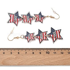 USA 250. Jubiläum Sternförmige Ohrhänger aus Acryl und Eisenlegierung&nbsp;AC-CBA5A8B-01G