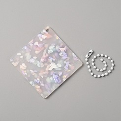 Porte-clés pendentif disque acrylique translucide&nbsp;KEYC-WH0027-85A-02