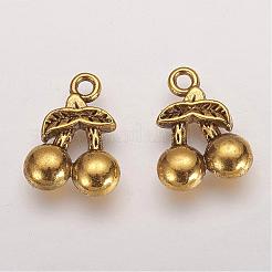 Charms in lega tibetana 3d ciliegia&nbsp;TIBEP-23493-AG-RS