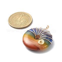 Chakra-Edelstein-Anhänger mit Kupferdraht umwickelt&nbsp;PALLOY-TA00049