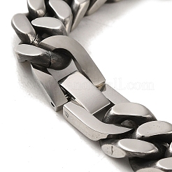 Pulseras de cadena de eslabones cubanos de acero inoxidable 304 para mujeres y hombres.&nbsp;BJEW-Q341-15B-AS