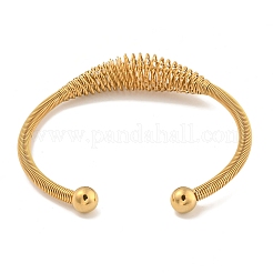 Brazaletes de acero inoxidable 304 ahuecados con revestimiento iónico (IP)&nbsp;BJEW-P331-09G