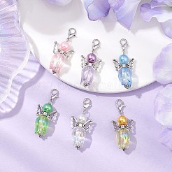 6 pendentif décoratif en forme d'ange tulipe en acrylique&nbsp;HJEW-JM02565