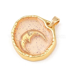 Pendentifs en laiton en résine époxy transparente&nbsp;KK-B163-01G-05