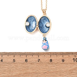 Uovo magnetico in ottone smaltato con ciondolo a medaglione per ragazze&nbsp;LS-KK-CBAF5B9-02G-01