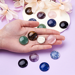14 Stück 7 Stil natürliche gemischte Edelstein-Cabochons&nbsp;G-FW0001-14