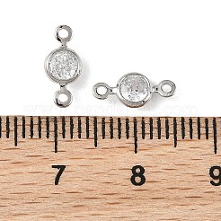 Ciondoli connettori piatti e rotondi in ottone con pavé di zirconi cubici Shegrace&nbsp;XGRQ2O223-442A-P