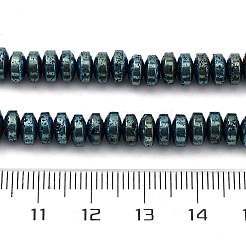 Fili di perle di roccia lavica naturale elettrodeposta&nbsp;G-A256-E01-01C