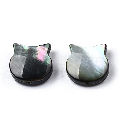 Natürliche schwarze Lippenmuschel & weiße Muschelperlen&nbsp;SSHEL-N034-123A