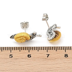Zweifarbige Ohrstecker aus Legierung&nbsp;EJEW-D312-01ASG