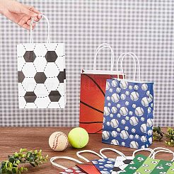 25 Stück 5 Farben Rechteck mit Sport Good Muster Papiertüten&nbsp;CARB-OC0001-01