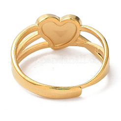 Anillos ajustables de corazón hueco de acero inoxidable 304 con recubrimiento iónico (IP)&nbsp;RJEW-D006-22G