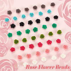 64pcs 8 Farben synthetische Koralle 3d Blumenrosenperlen&nbsp;CORA-GA0001-02