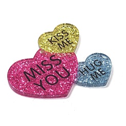 Pendentifs en acrylique opaque imprimés pour la Saint-Valentin&nbsp;FIND-D283-11C
