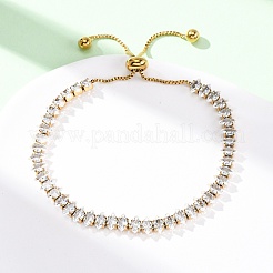 Bracelets de tennis en acier inoxydable 304 avec zircone cubique transparente&nbsp;BJEW-G754-03G-04