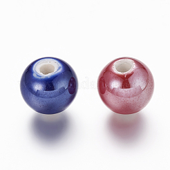 10 pc perline porcellana colore perlato rotonda Handmade misti&nbsp;X-PORC-D001-12mm-M