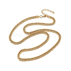 Collares de cadena de eslabones cubanos de acero inoxidable 304 de 6 mm para mujer&nbsp;NJEW-B131-04G