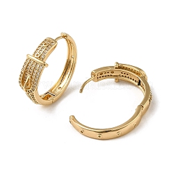Orecchini a cerchio in ottone zirconi con micro pavé di ottone&nbsp;EJEW-L271-38KCG