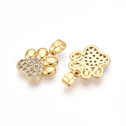 Pendentifs avec zircon cubiques à micro-pavés en laiton&nbsp;KK-T070-85G