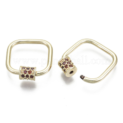 Messing Micro Pave Zirkonia Schraube Karabiner Schloss Charms&nbsp;KK-R136-064D-NF