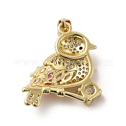 Colgantes de Robin Brid con circonitas cúbicas micropavé de latón bañado en oro real de 18 k&nbsp;KK-E072-06G
