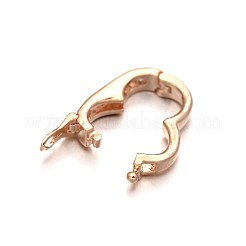 Crémaillère placage micro cuivres ouvrent zircons fermoirs twister&nbsp;ZIRC-I012-16RG-RS