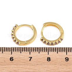 Micro ottone spianare zirconi Orecchini a cerchio&nbsp;KK-Z166-14G-01