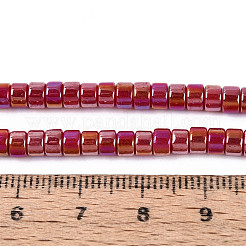 Fili di perline di vetro opaco placcate color ab&nbsp;GLAA-T026-2x4mm-P03