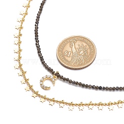 2 Stück 2 Stil 304 Edelstahl Mond & Stern Anhänger Halsketten Set&nbsp;NJEW-JN04030