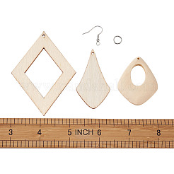 Bois naturel gros pendentifs&nbsp;DIY-TA0008-66