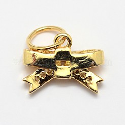 Micro cz ottone spianare zirconi arco di Bowknot charms&nbsp;ZIRC-L018-14