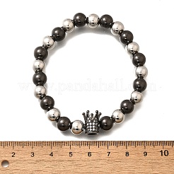 Bracelets extensibles en laiton avec micro pavé de zircones cubiques pour femmes et hommes&nbsp;BJEW-H201-01E-BP