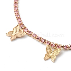 Collane con catena a tazza di strass in lega&nbsp;NJEW-H217-02LG