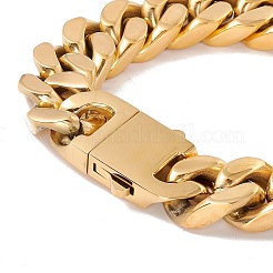 Bracelet gourmette en acier inoxydable 304 plaqué ionique (IP) pour femme&nbsp;BJEW-E107-03G-02