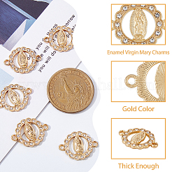 Dijes de conector de aleación de religión con rhinestone de cristal&nbsp;FIND-WH0416-94
