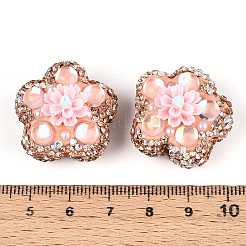 Blumenförmige Polymer Clay Strassperlen&nbsp;CLAY-U023-01B