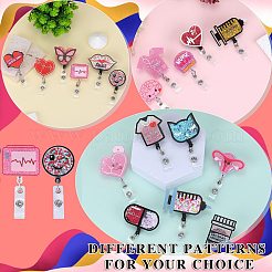 Bobina per badge in plastica acrilica e abs con effetto sabbie mobili con strass&nbsp;AJEW-SZ0002-46C