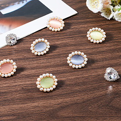 8 Stück 5 Stile Harz & ABS Imitationsperle & Eisen & Glas Schuhschnallenclips&nbsp;FIND-CP0002-95