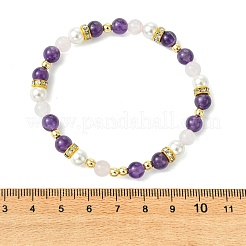 Braccialetti da donna con perline di ametista naturale&nbsp;BJEW-JB13895-02