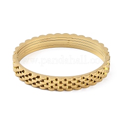 Brazaletes geométricos multicapa con bisagras de acero inoxidable 304 para mujer&nbsp;BJEW-M313-07G