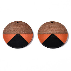 Pendentifs en bois de résine et de noyer&nbsp;RESI-S389-070A-A01